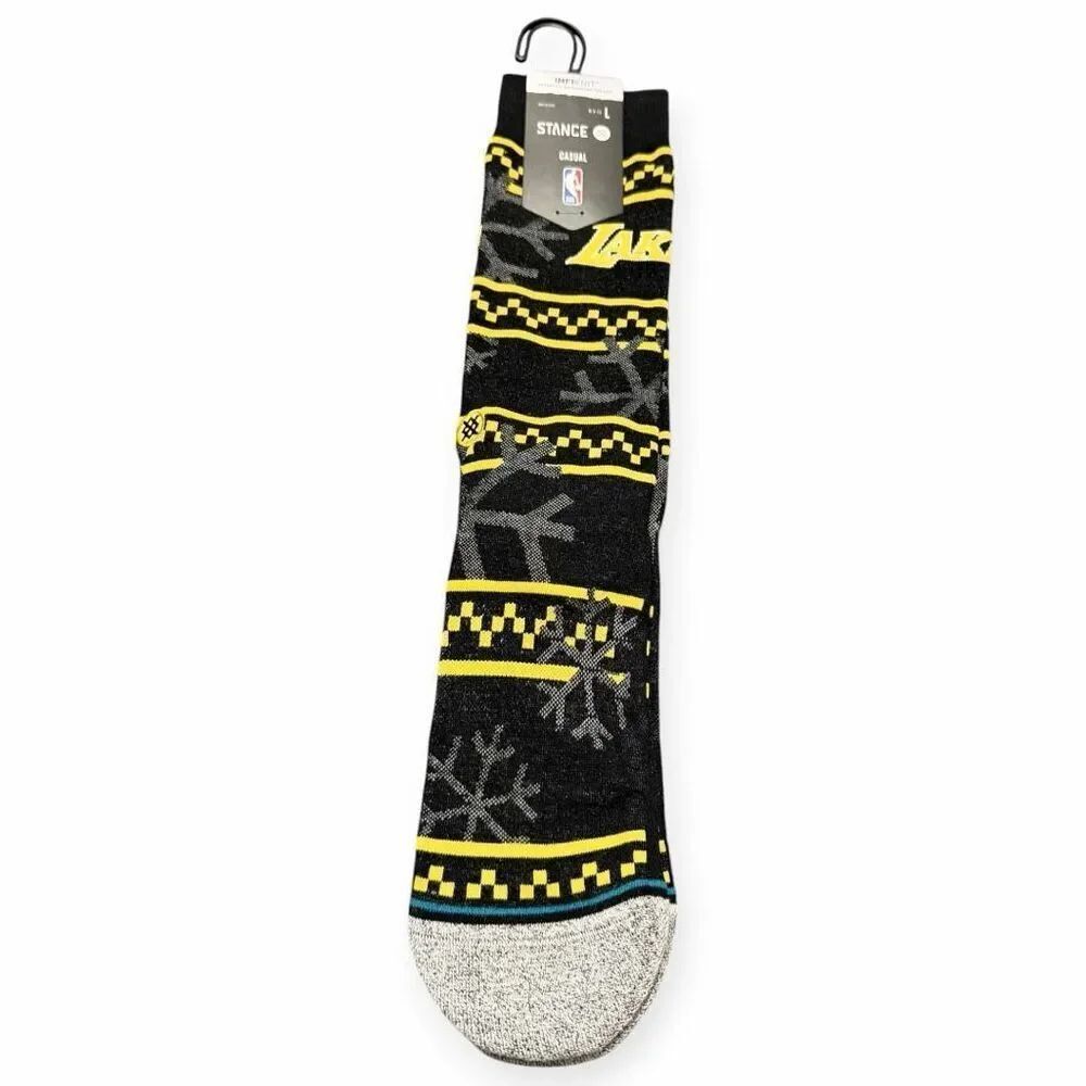 Stance NBA Los Angeles Lakers Frosted 2 Crew Socks Mens size L M9-13 New with Ta
